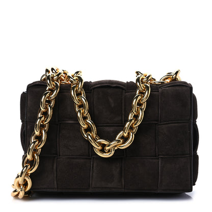 Bottega Veneta Suede Maxi Intrecciato Padded Chain Cassette Crossbody Bag Fondant 1 of 7