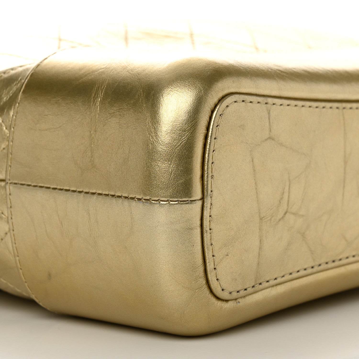 Chanel Metallic Aged Calfskin Quilted Medium Gabrielle Gold 9 of 15