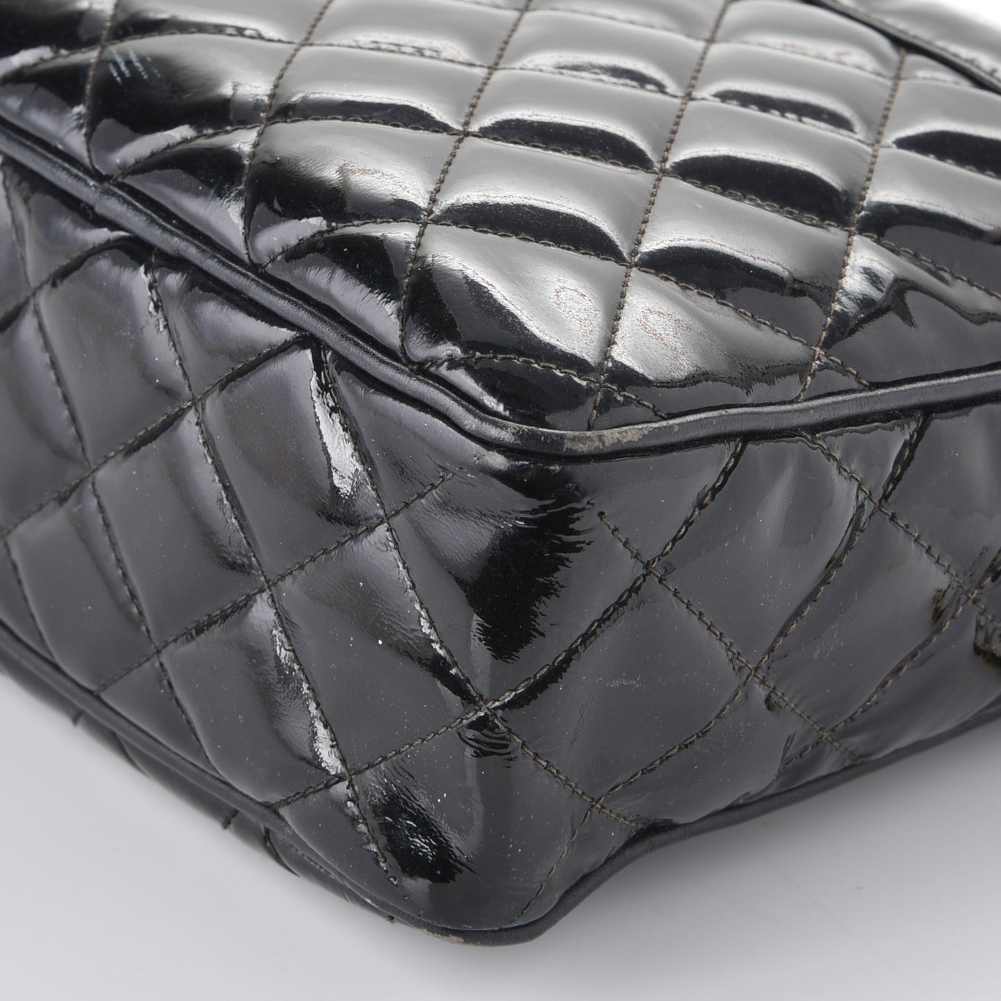Patent Quilted Tassel Camera Case Black