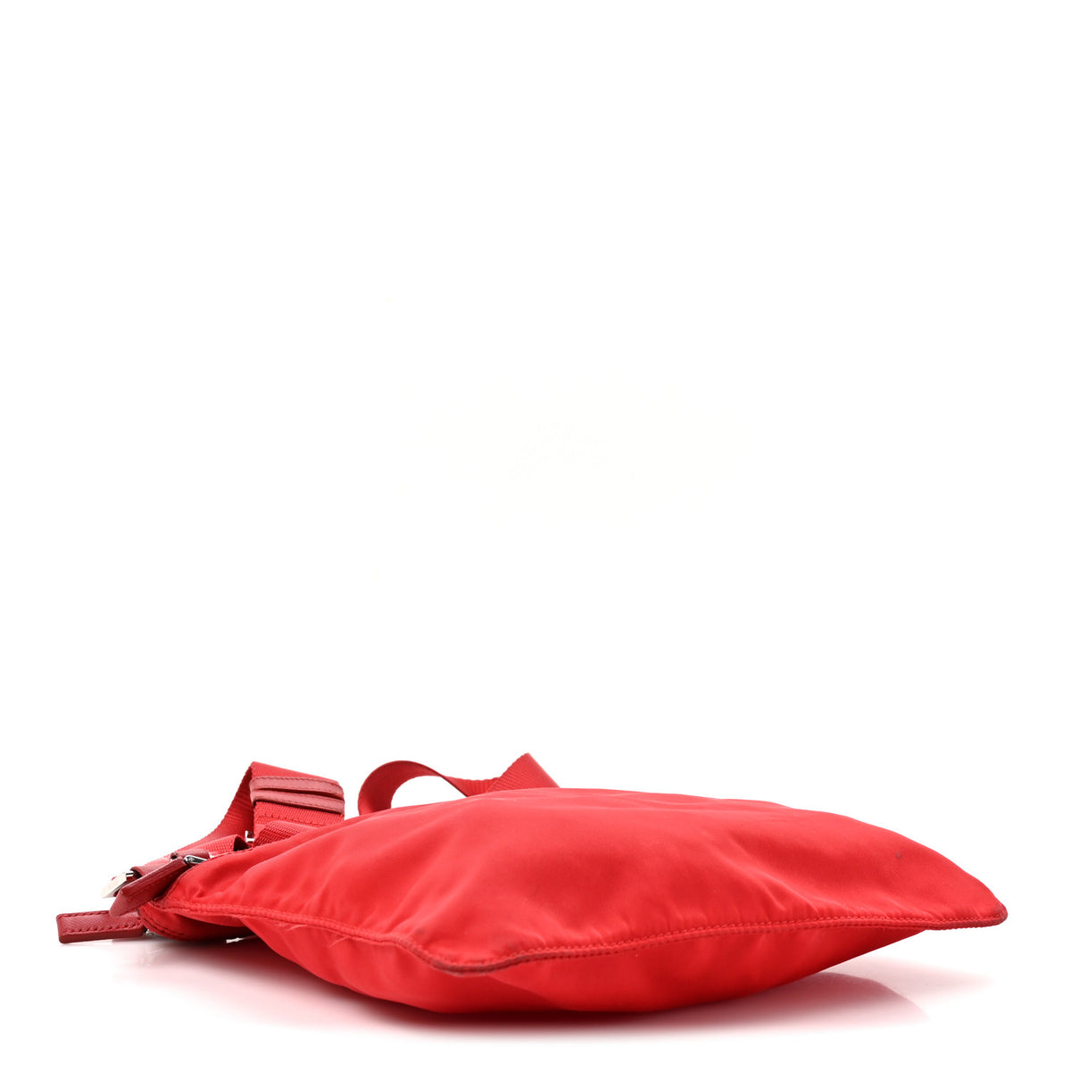 Nylon Vela Saffiano Flat Messenger Bag Rosso