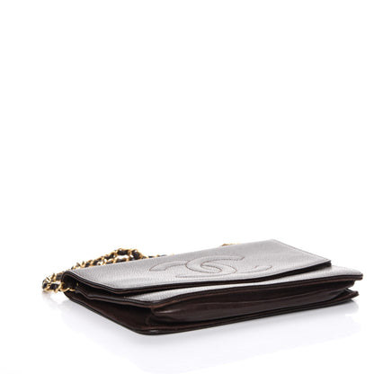 Chanel Caviar Timeless CC Wallet On Chain WOC Dark Brown 4 of 10