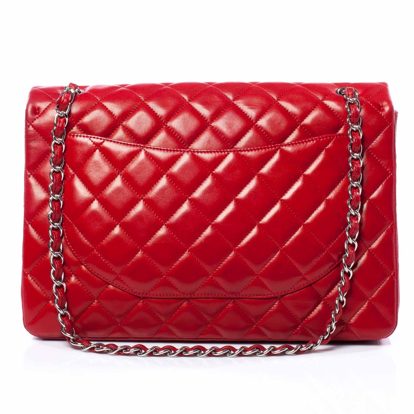 Lambskin Maxi Single Flap Red