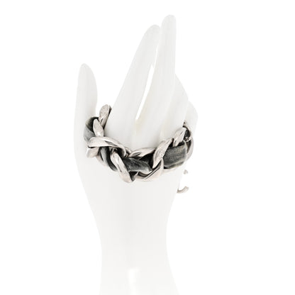 Chanel Velvet CC Chain Bracelet Grey Silver 2 of 6