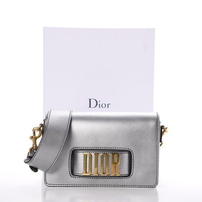 Christian Dior Metallic Smooth Calfskin Dio(r)evolution Flap Bag Silver 9 of 9