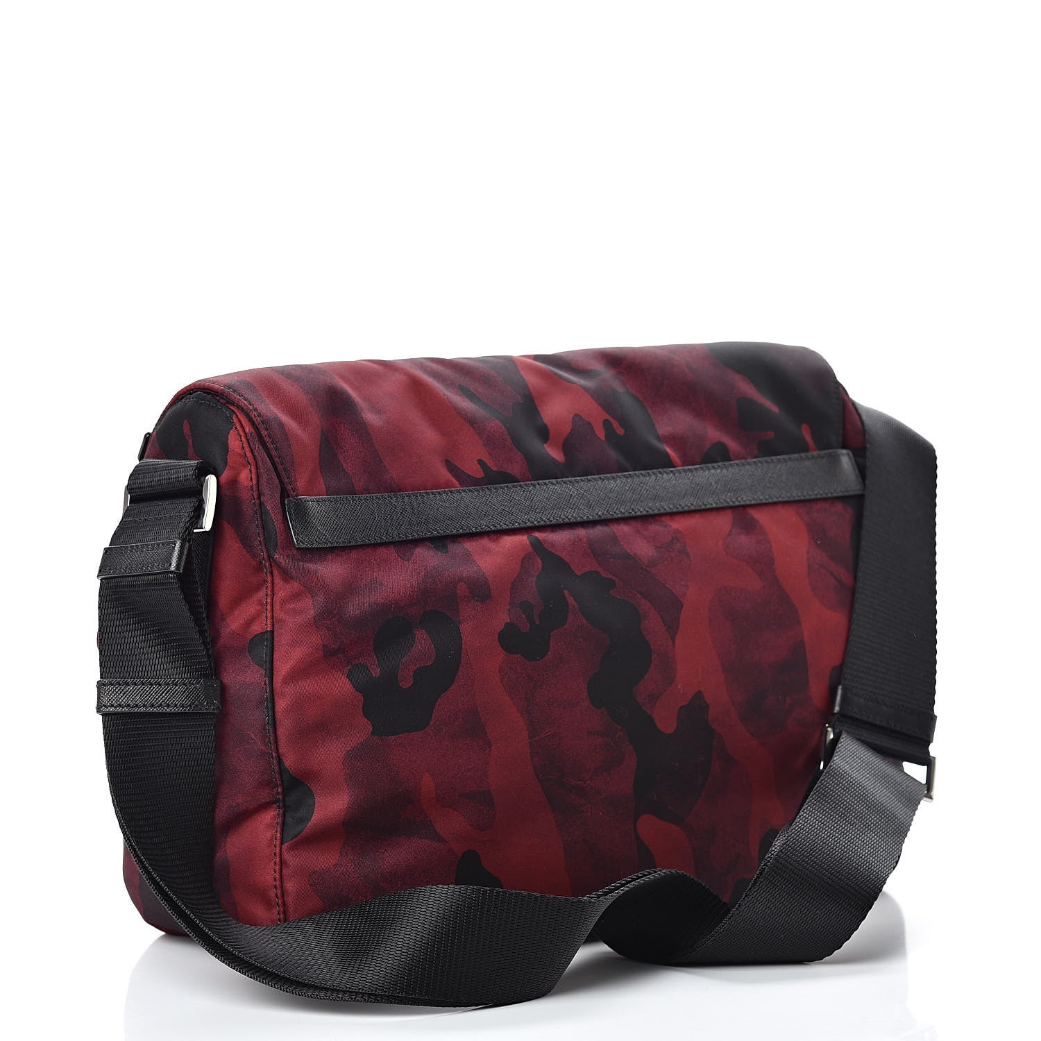 Prada Tessuto Nylon Camouflage Messenger Bag Bordeaux 3 of 12