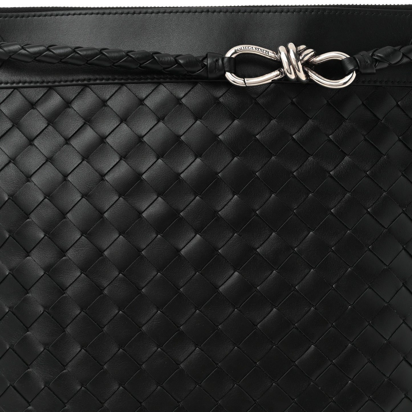Nappa Intrecciato Andiamo Flat Messenger Black