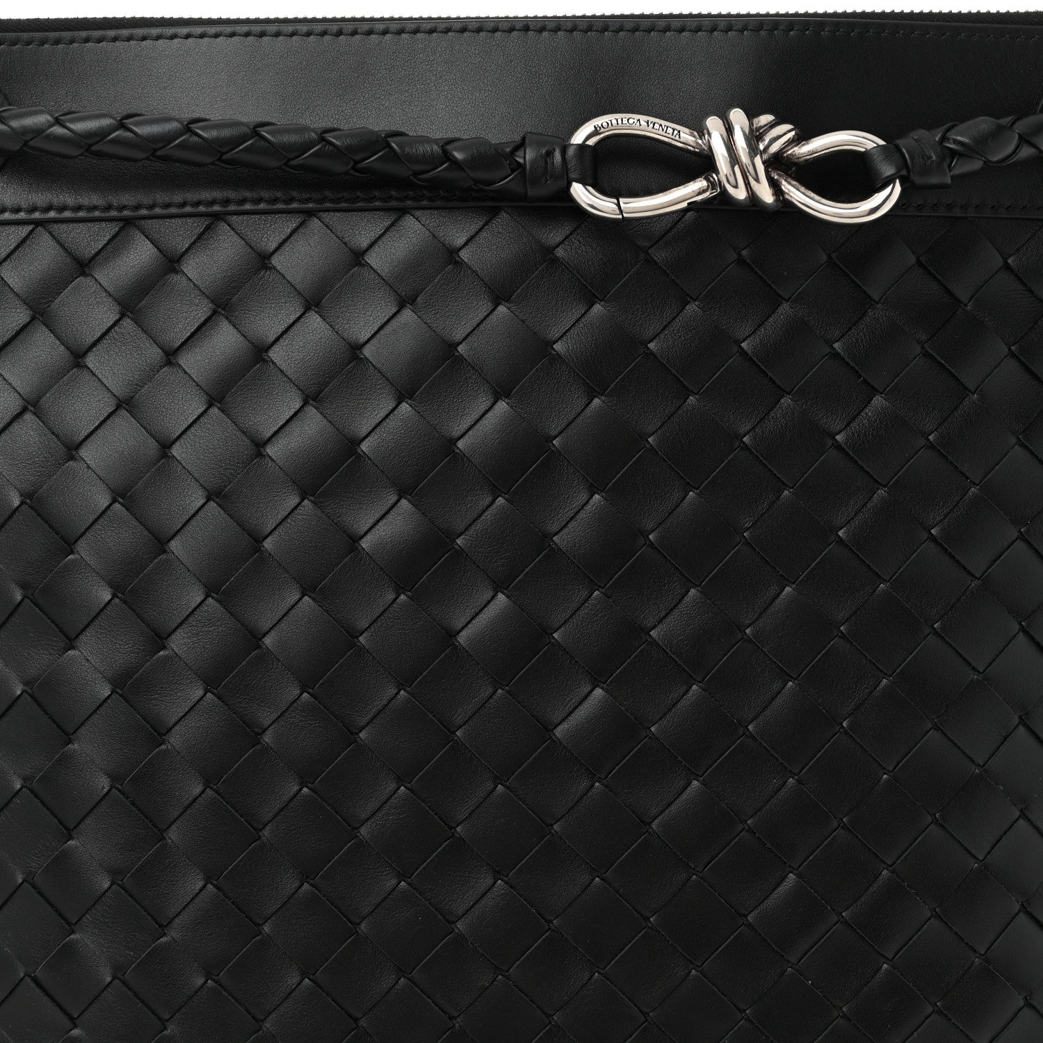 Bottega Veneta Nappa Intrecciato Andiamo Flat Messenger Black 8 of 10