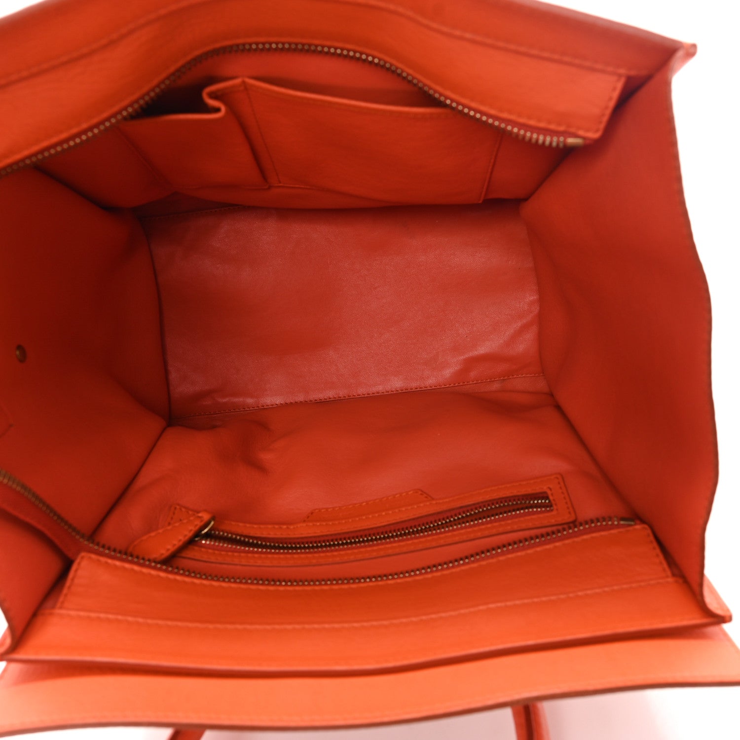 Celine Smooth Calfskin Mini Luggage Orange 4 of 10