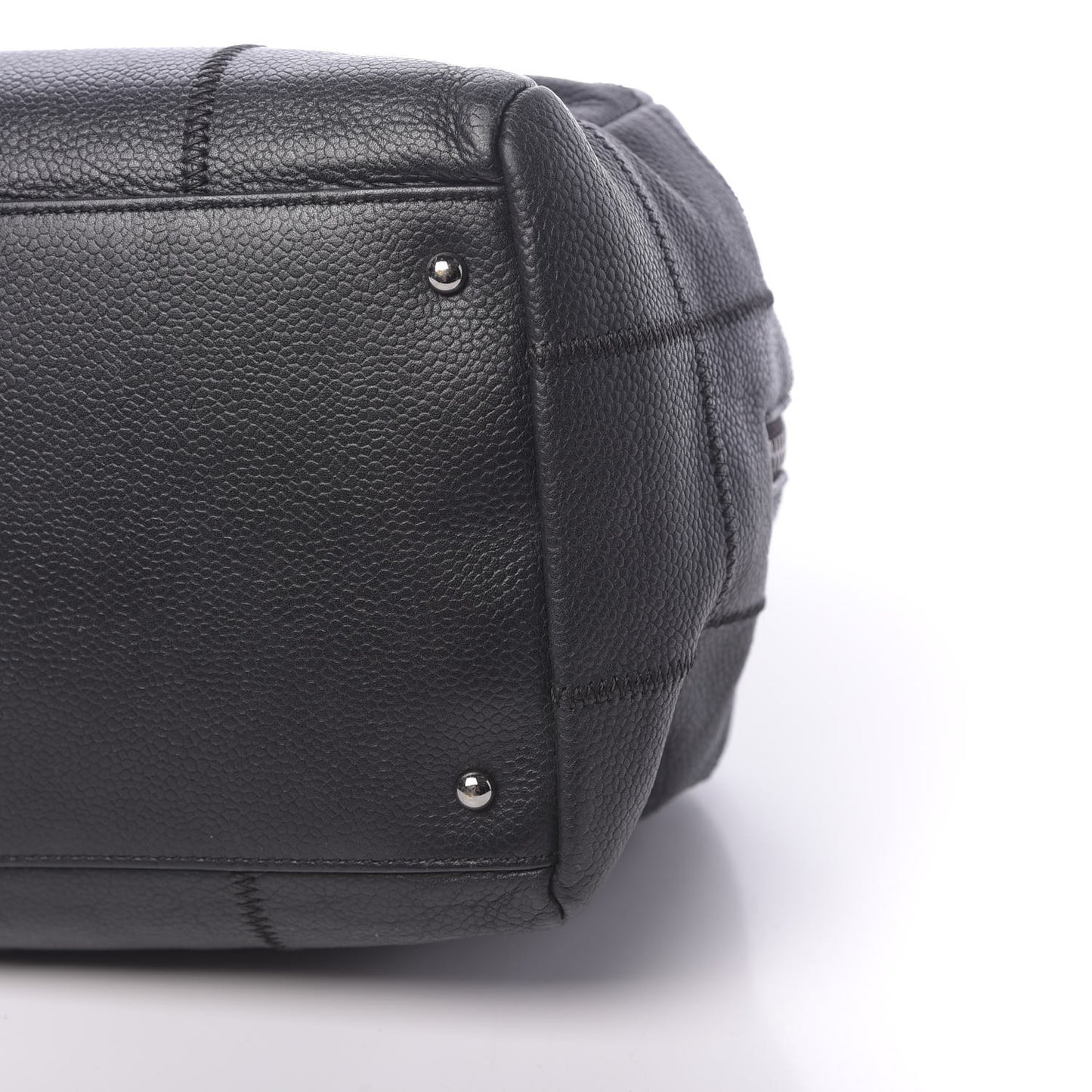 Caviar Square Stitched Tote Black