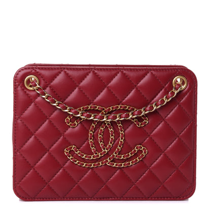 Chanel Calfskin Quilted CC Small Once Upon A Time Tote Red 1 of 5