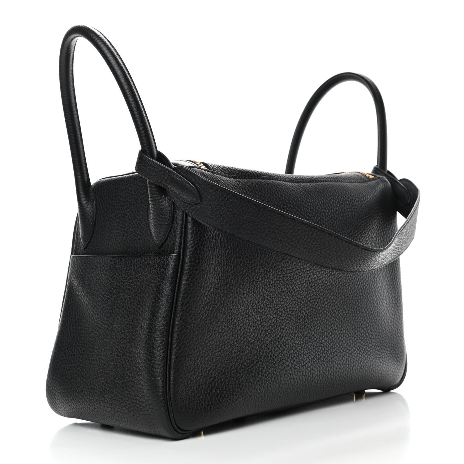 Hermes Taurillon Clemence Lindy 30 Black 2 of 4