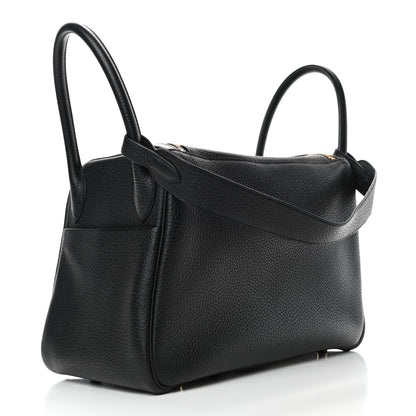 Hermes Taurillon Clemence Lindy 30 Black 2 of 4