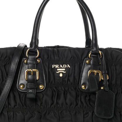Prada Tessuto Nylon Gaufre Shopping Satchel Black 8 of 10