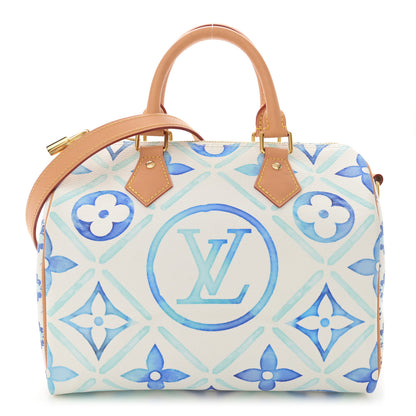 Louis Vuitton Monogram Tiles By The Pool Speedy Bandouliere 25 Lagoon Blue 1 of 13