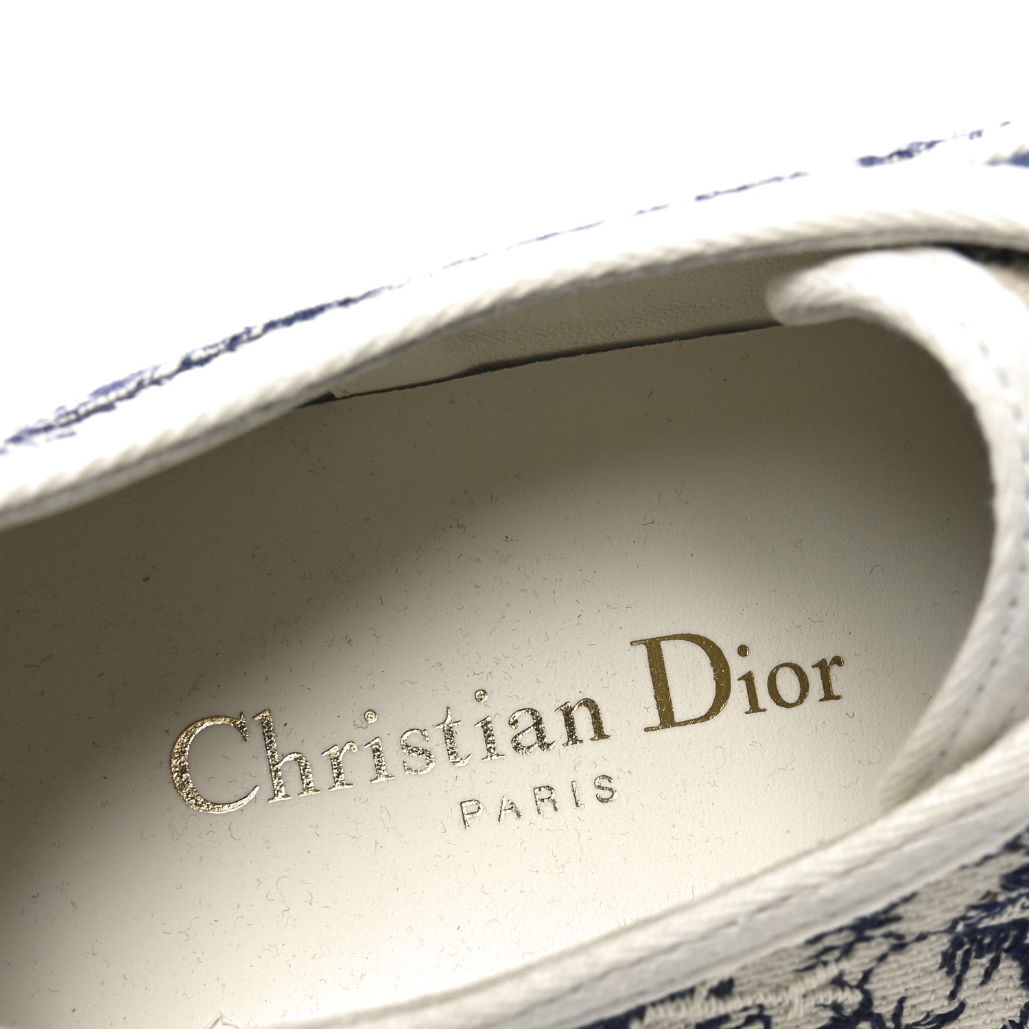 Christian Dior Canvas Toile De Jouy Embroidered Womens Walk'N'Dior Low Top Sneakers 38.5 Off-White Blue 7 of 8