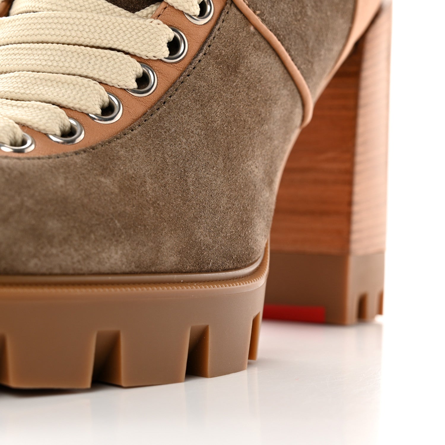 Christian Louboutin Suede Calfskin Macademia 100 Biker Platform Boots 36 Silex 10 of 18