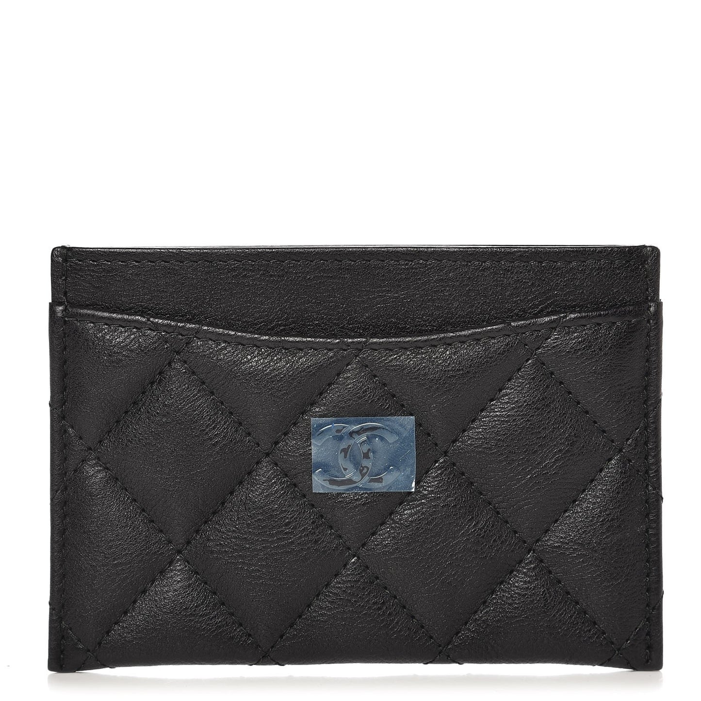 Calfskin Quilted Card Holder So Black