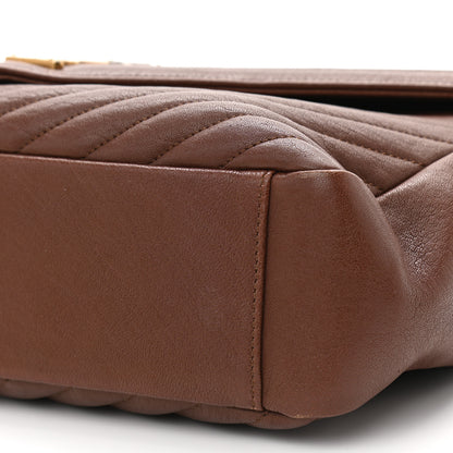 Saint Laurent Sheepskin Matelasse Chevron Monogram Large College Satchel Brick 10 of 13