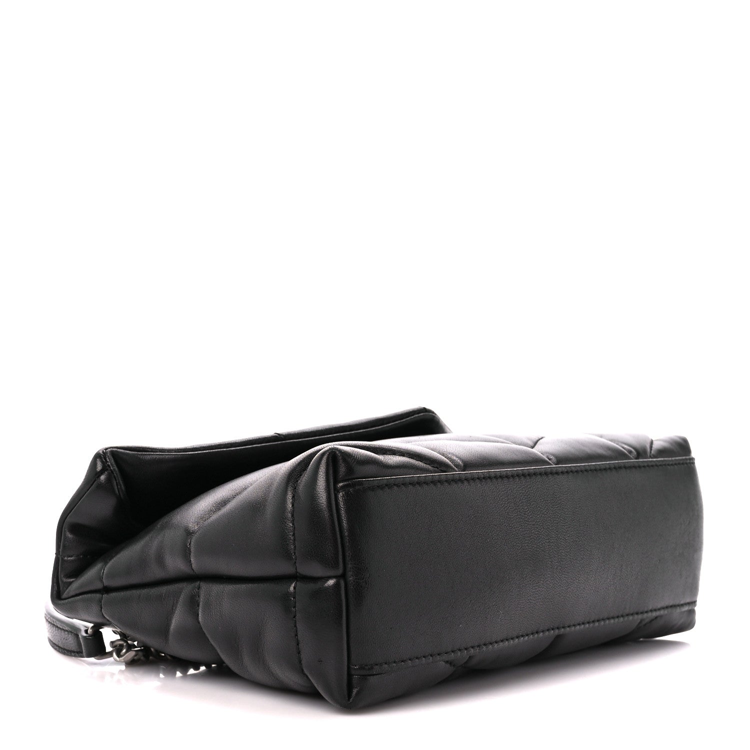 Saint Laurent Lambskin Quilted Small Loulou Puffer Monogram Chain Satchel Black 4 of 11