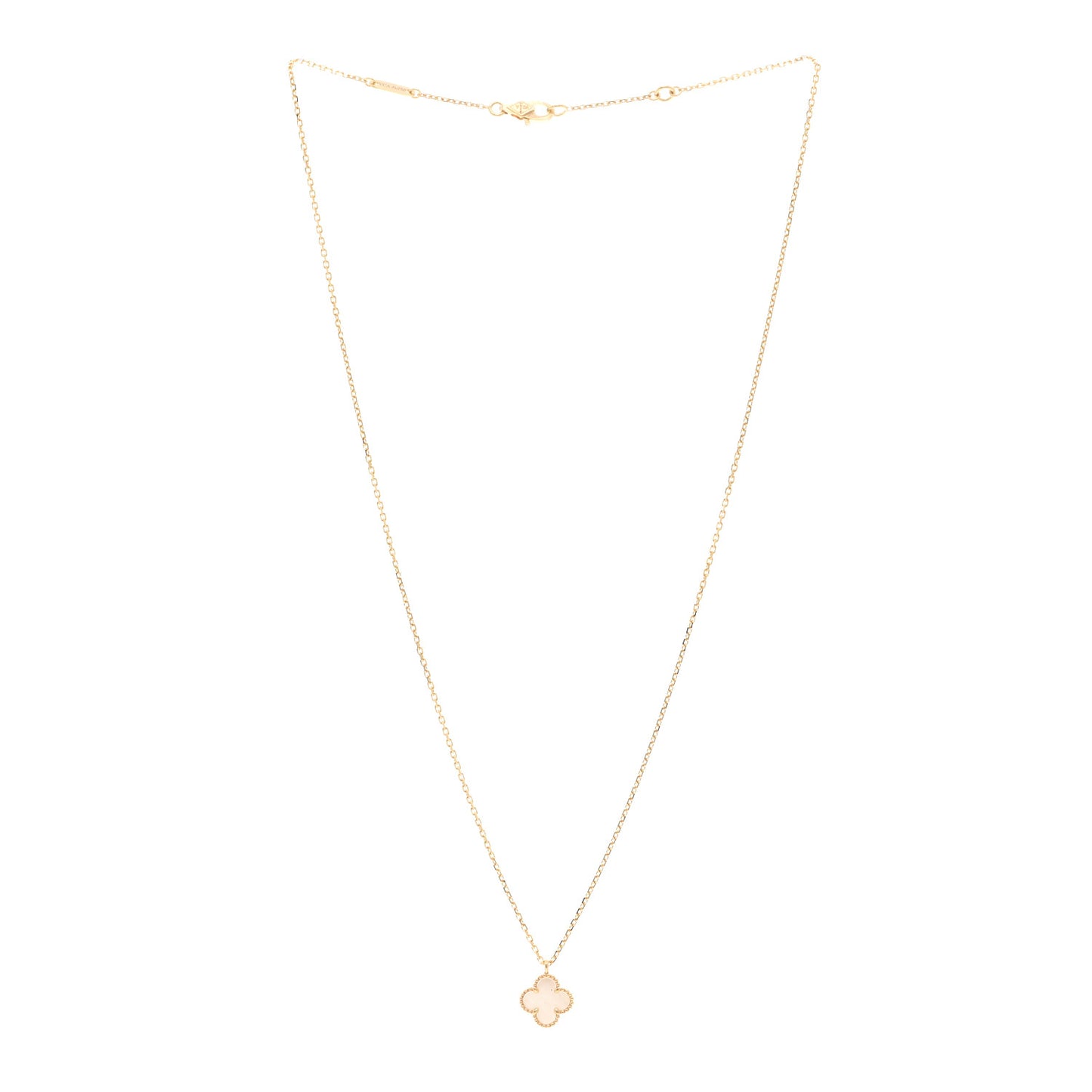 18K Yellow Gold Mother of Pearl Sweet Alhambra Pendant Necklace
