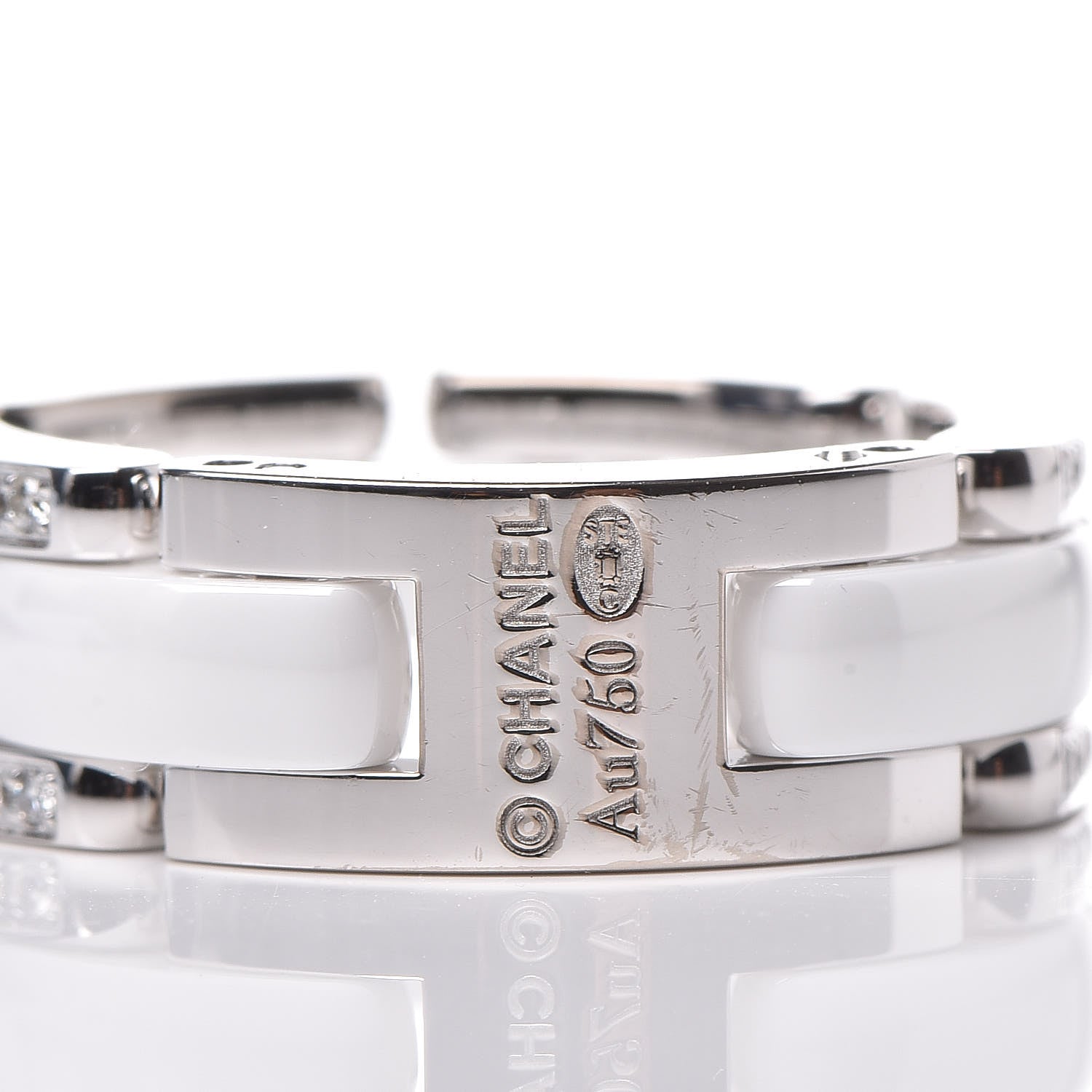 Chanel 18K White Gold Ceramic Diamond Medium Ultra Ring White 49 4.75 3 of 5