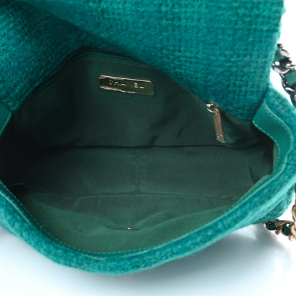 Chanel Tweed Quilted Medium Chanel 19 Flap Green 5 of 10