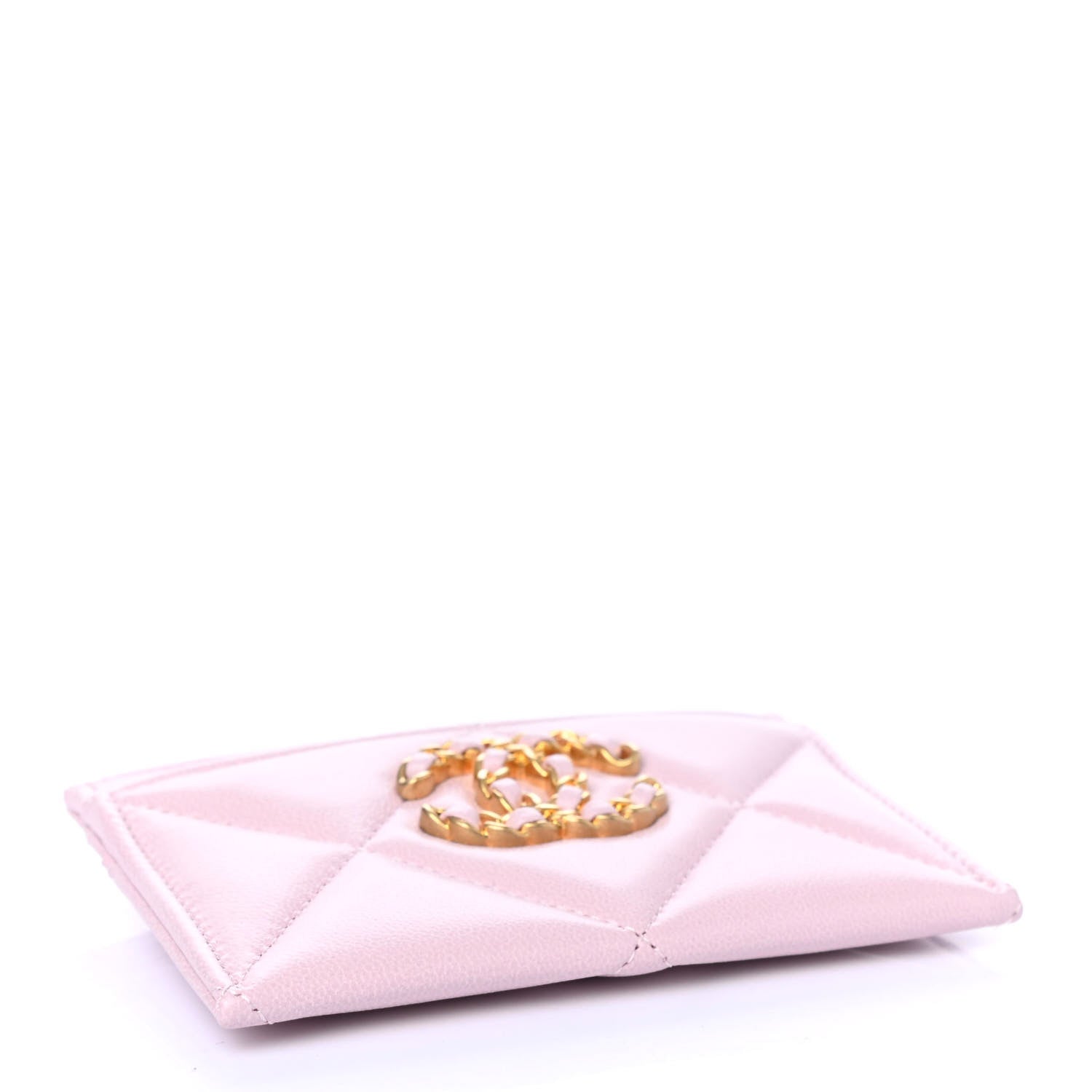 Chanel Lambskin Quilted Chanel 19 Card Holder Light Pink 3 of 5