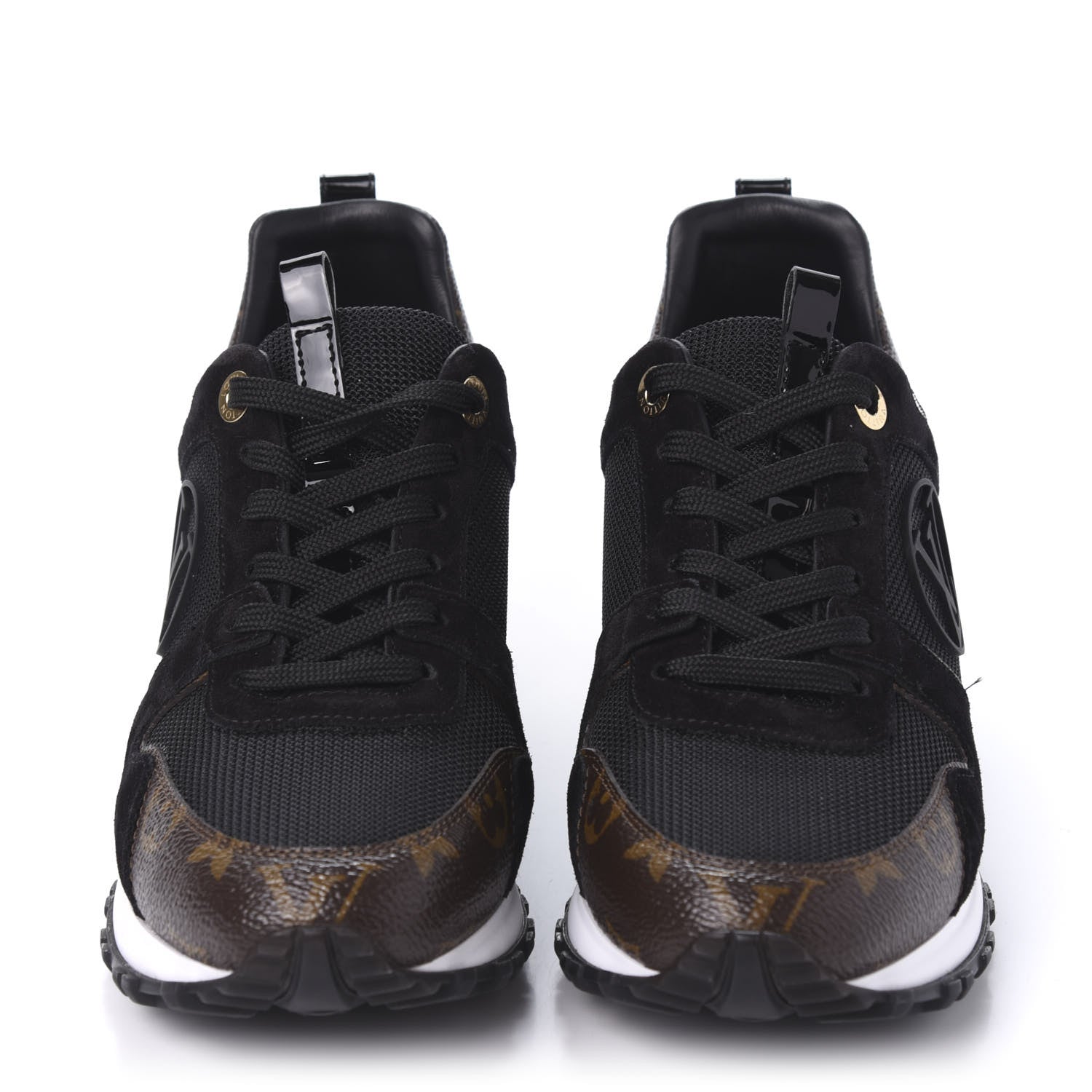 Louis Vuitton Suede Monogram Run Away Sneakers 37 Black 2 of 9