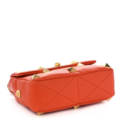 Valentino Garavani Nappa Medium Roman Stud Shoulder Bag Orange Zest 4 of 14
