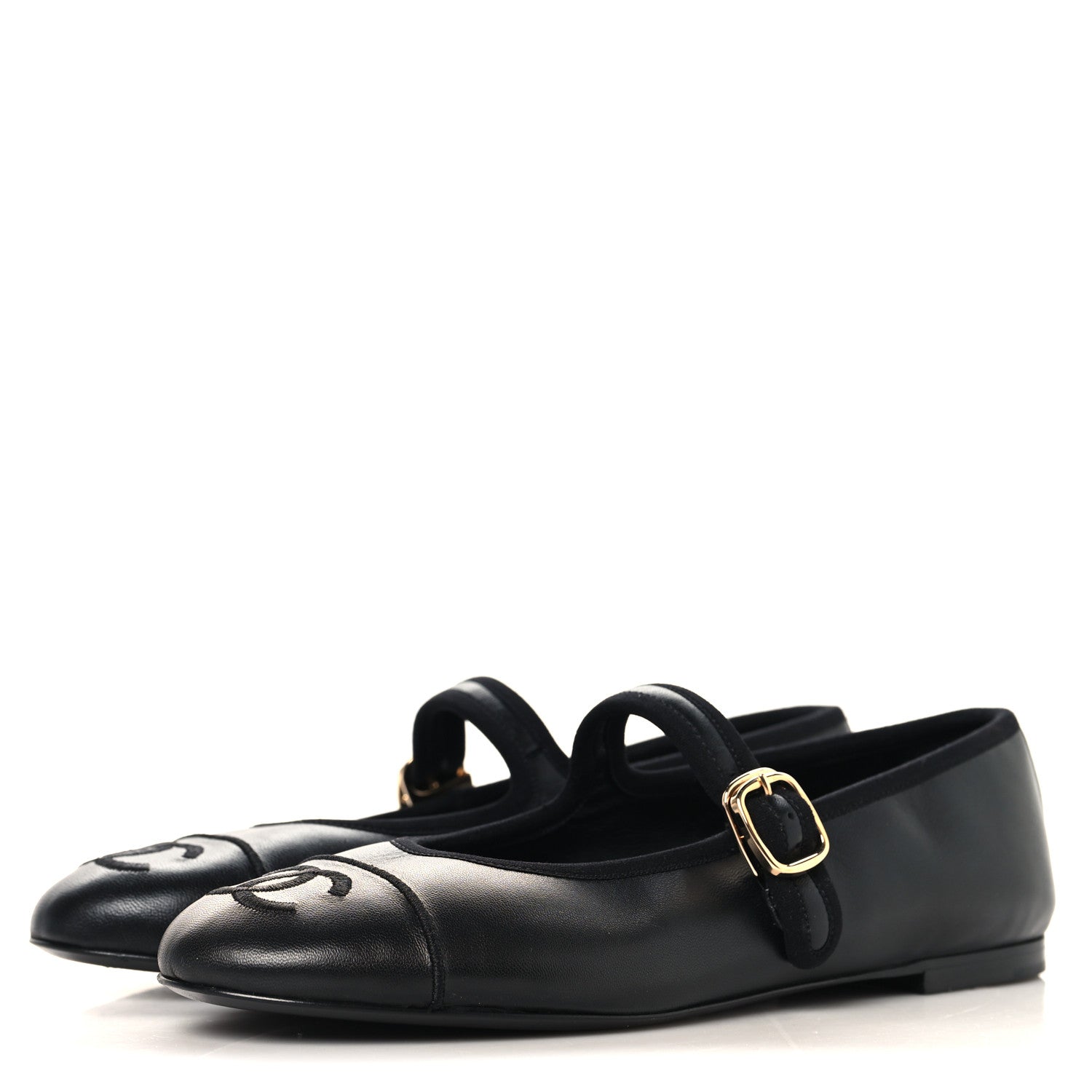 Chanel Lambskin Mary Jane Flats 38 Black 4 of 9