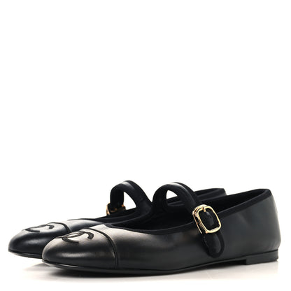 Chanel Lambskin Mary Jane Flats 38 Black 4 of 9