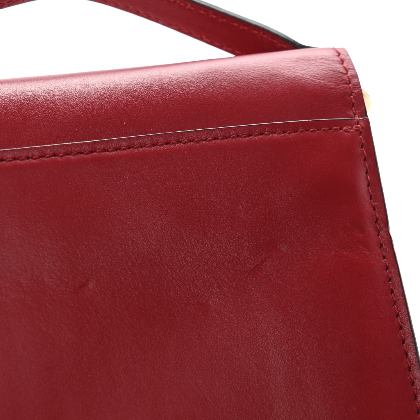 Smooth Calfskin Small Zumi Top Handle Shoulder Bag Hibiscus Red