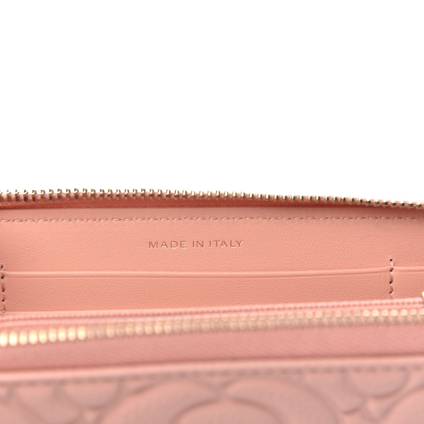 Caviar Camellia Embossed Medium Zip Around Wallet Light Pink