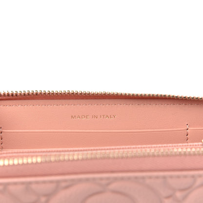 Chanel Caviar Camellia Embossed Medium Zip Around Wallet Light Pink 8 of 11