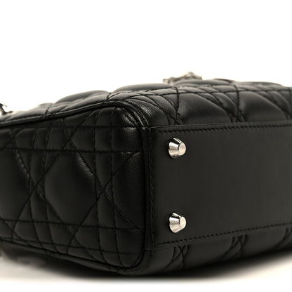 Christian Dior Lambskin Cannage Mini Lady Dior Black 9 of 10