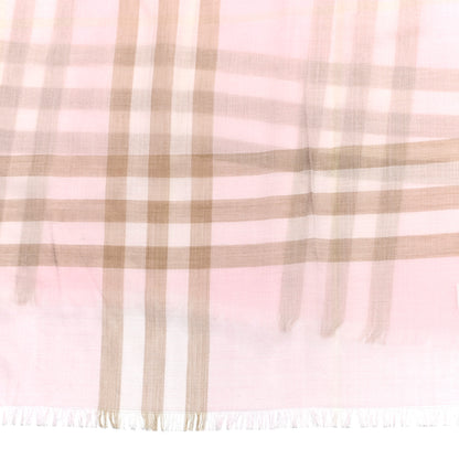 Burberry Wool Silk Gauze Giant Check Scarf Alabaster Pink 3 of 5