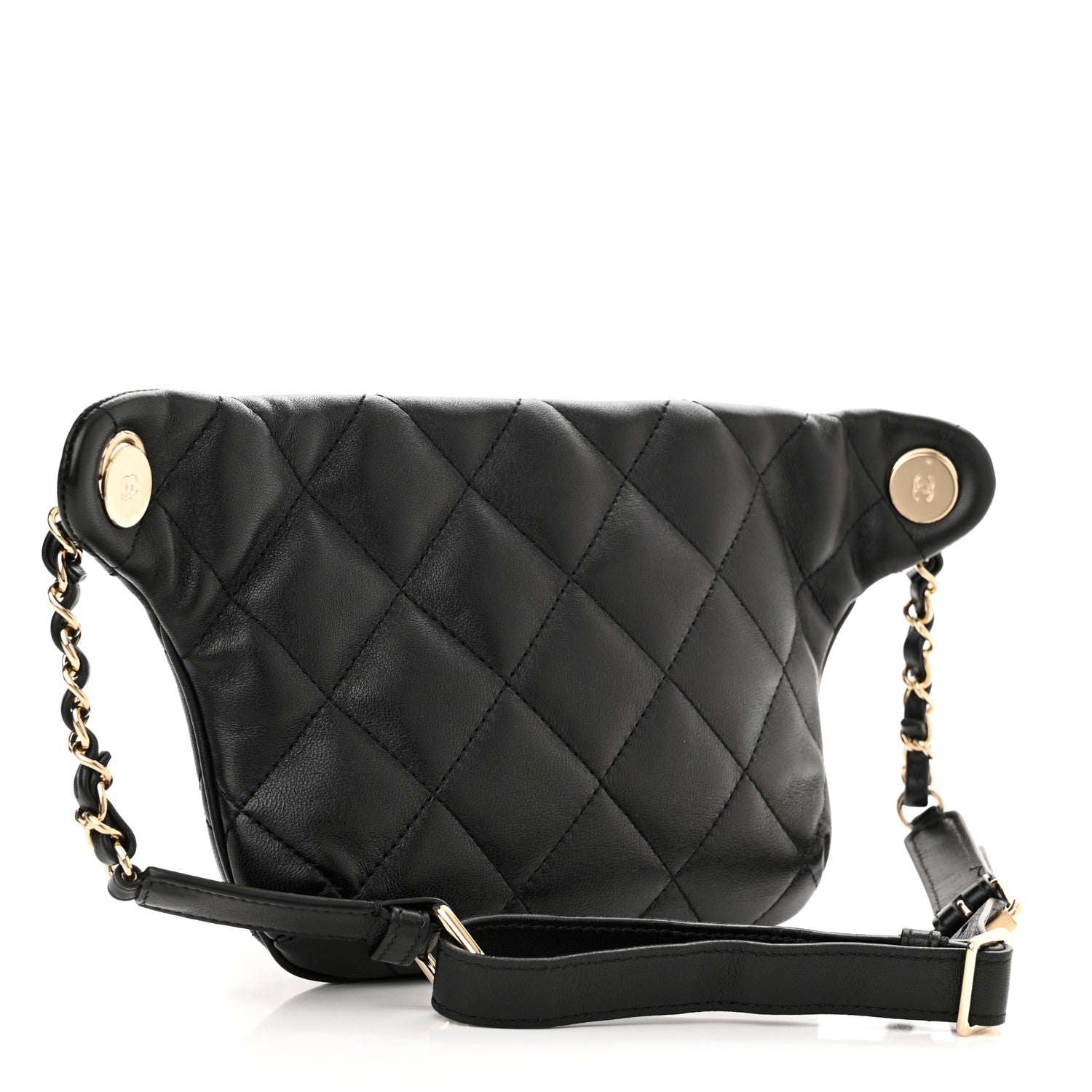 Chanel Lambskin Quilted Waist Belt Bag Black 3 of 12