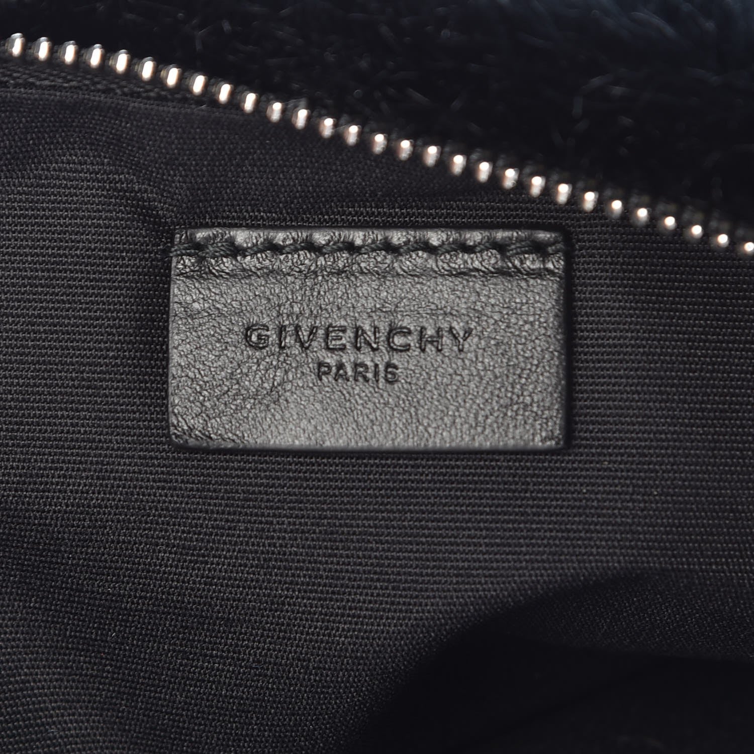 Givenchy Faux Fur Two Tone Large GV3 Pouch Wristlet Black White 5 of 8