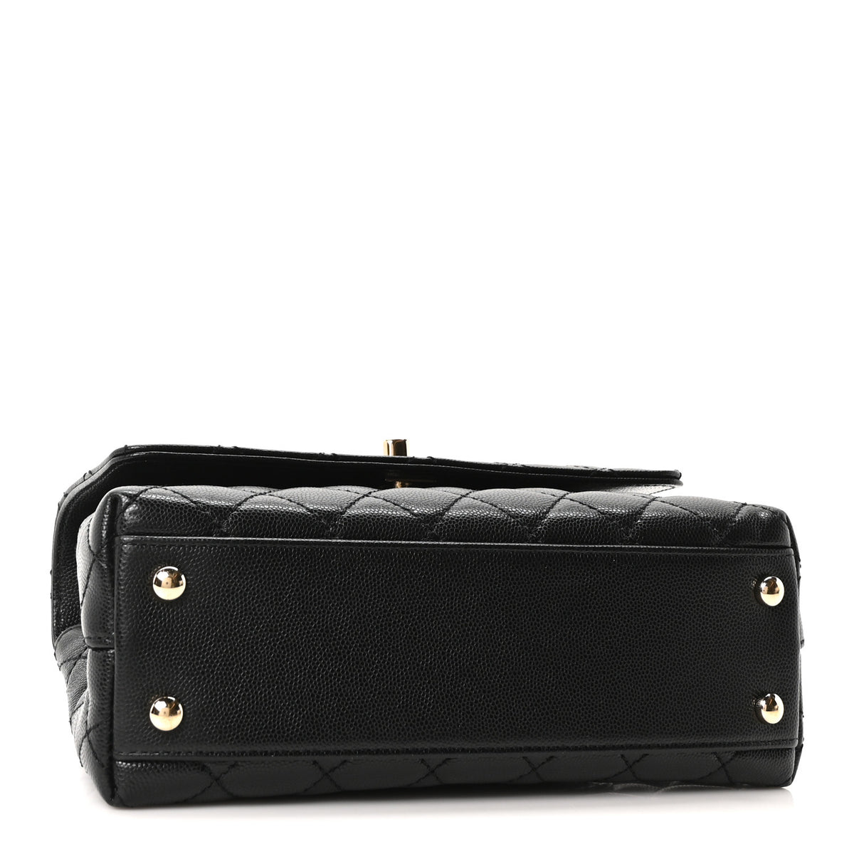 Chanel Caviar Lizard Embossed Quilted Mini Coco Handle Flap Black 4 of 10