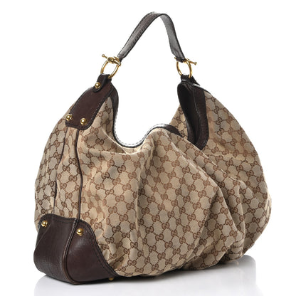 Gucci Monogram Large Jockey Hobo Dark Brown 3 of 10