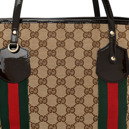 Gucci Monogram Web Medium Jolie Tote Brown 8 of 10