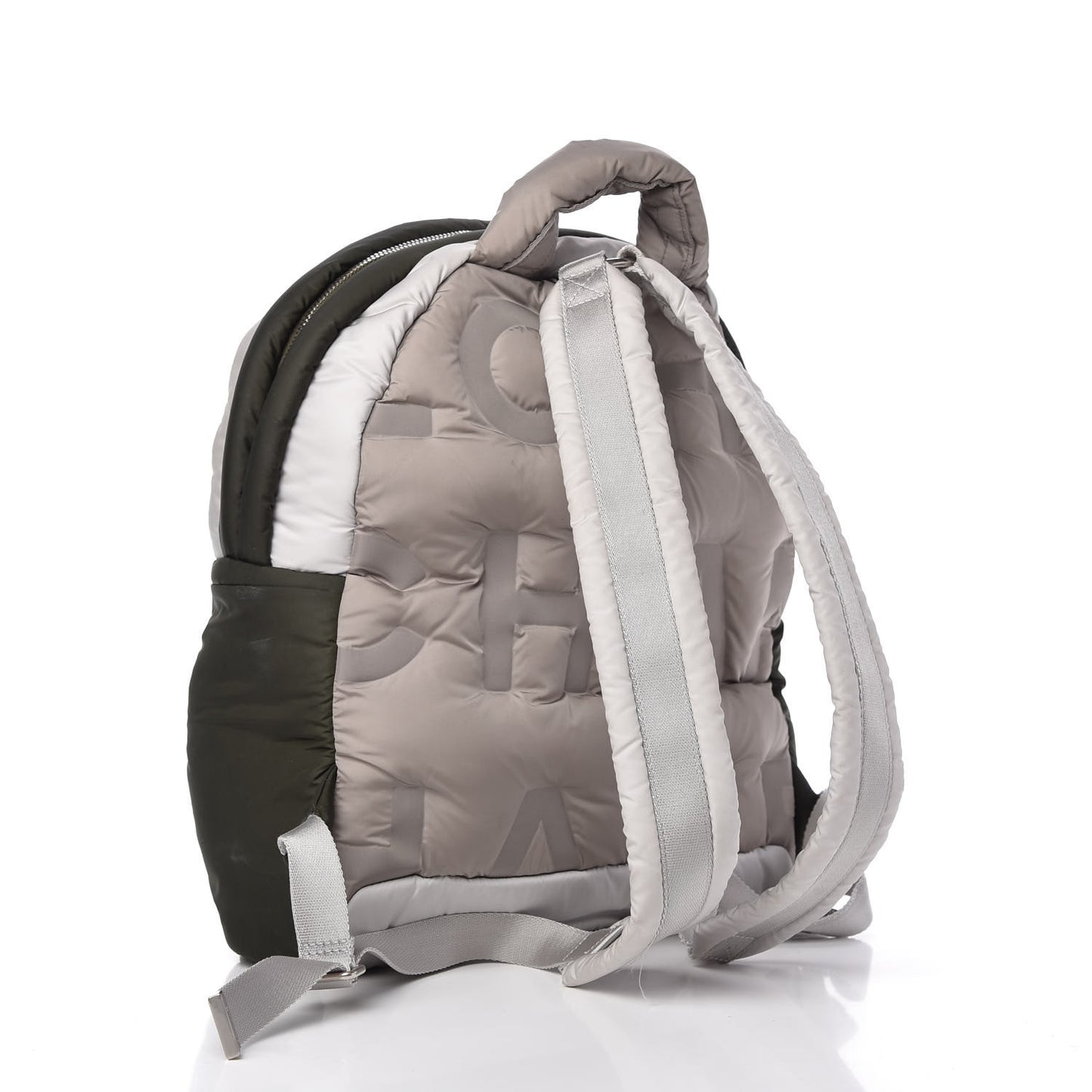 Nylon Embossed Small Doudoune Backpack Black Grey White