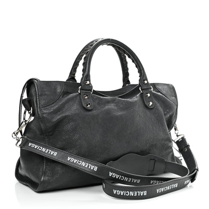 Balenciaga Agneau Classic Silver Hardware S City Logo Strap Gris Fossile White 2 of 10