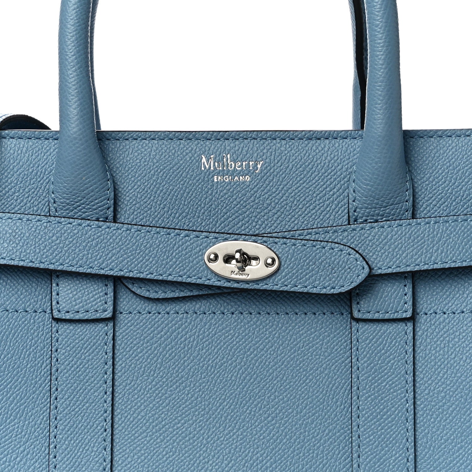 Mulberry Small Classic Grain Mini Zipped Bayswater Pale Slate 7 of 9