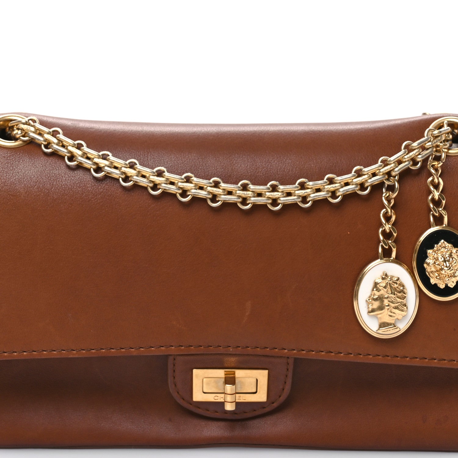 Chanel Calfskin Nude 2.55 Medals Reissue 225 Flap Camel 8 of 12