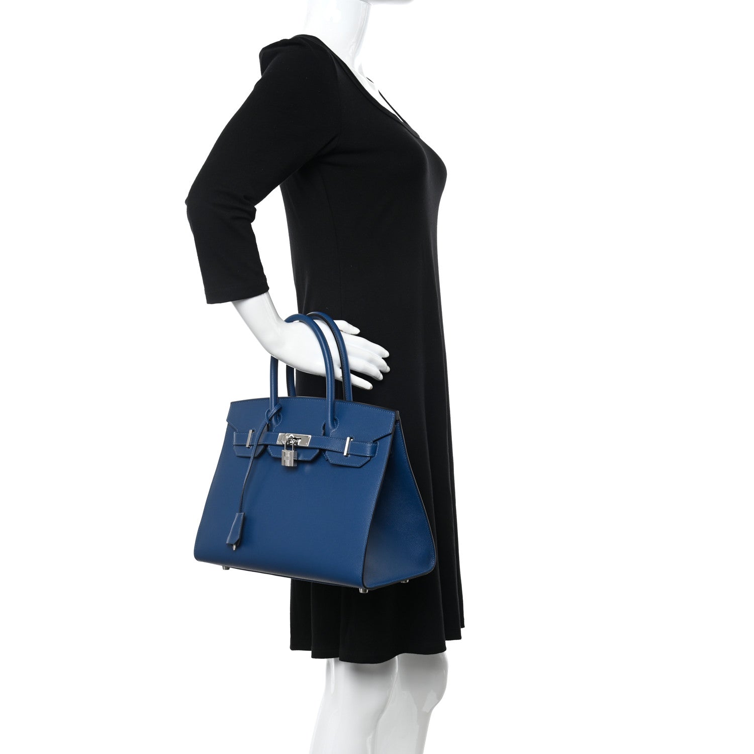 Hermes Madame Calfskin Birkin Sellier 30 Deep Blue 2 of 12