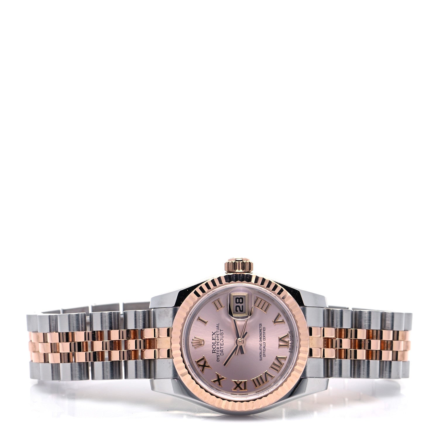Rolex Stainless Steel 18K Everose Gold 26mm Oyster Perpetual Datejust Watch Pink Roman 179171 2 of 4