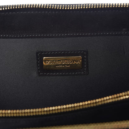 Dolce & Gabbana Satin Leopard Print Clutch Black 6 of 7
