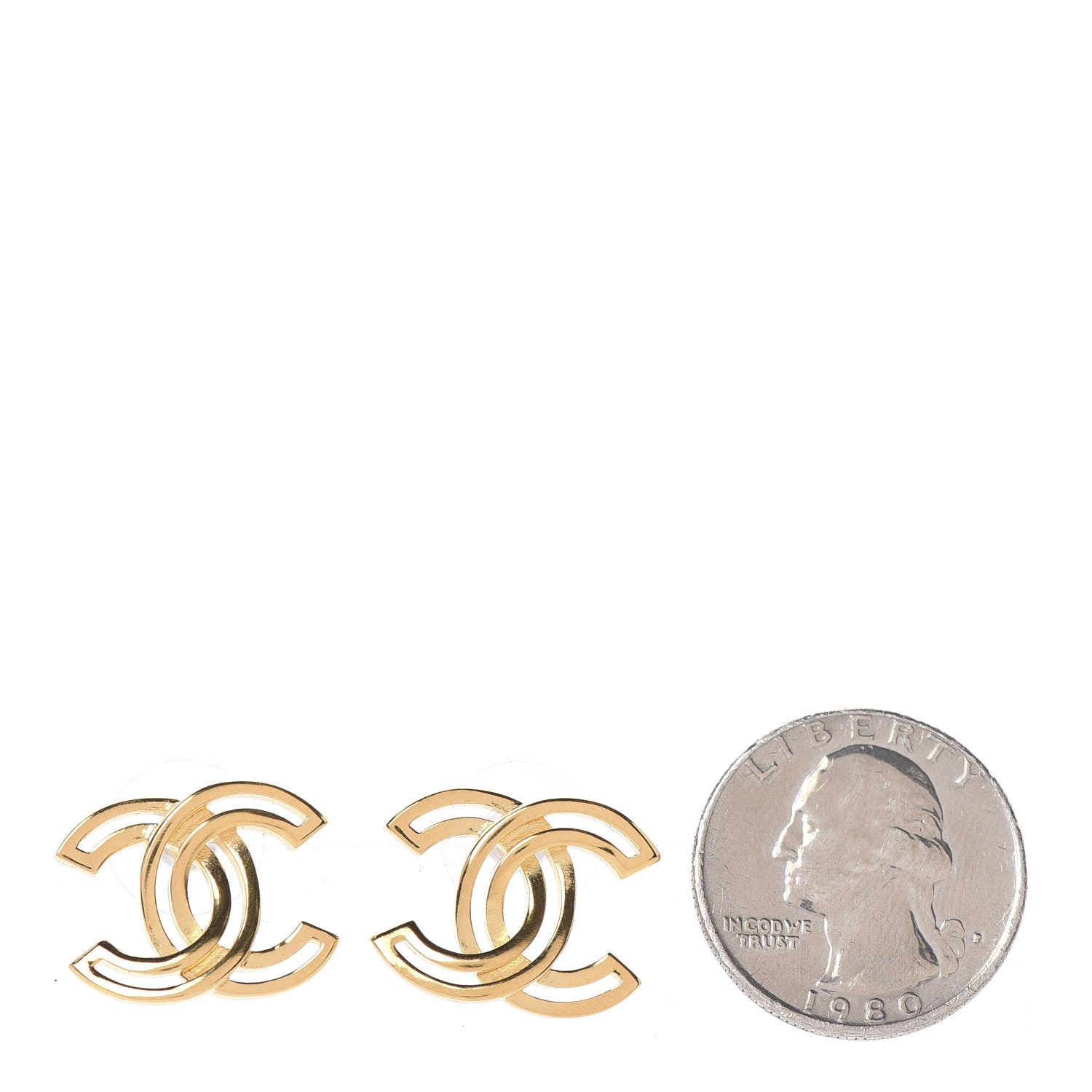 Chanel Metal Obazine CC Earrings Gold 2 of 4
