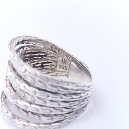 John Hardy Sterling Silver Classic Chain Multi Row Ring 10 4 of 4